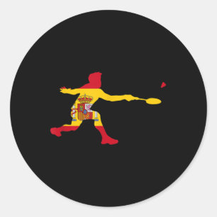 Badminton Spanische Flagge Schläger Federball Männ Runder Aufkleber