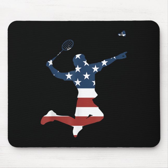 Badminton-Spieler American Flag Apparel Badminton  Mousepad (Vorne)