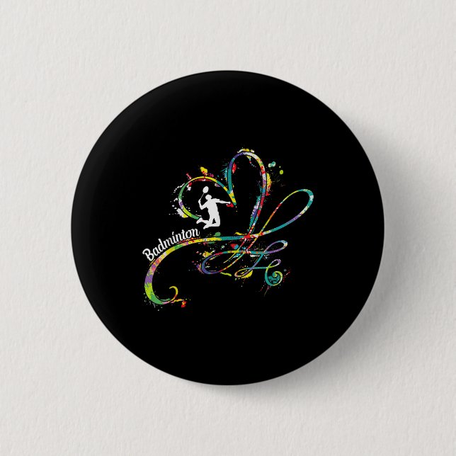 Badminton-Spieler Federballspieler Badminton  Button (Vorderseite)