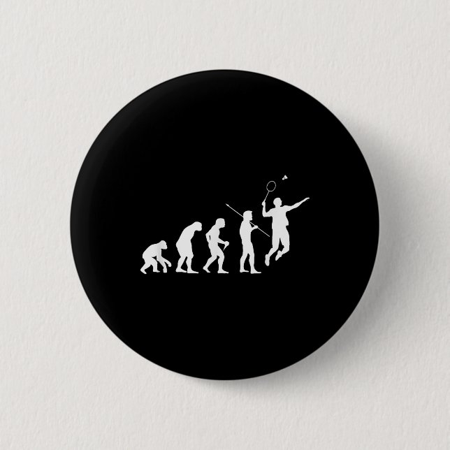Badminton-Spieler-Geschenk Evolution Für Badminton Button (Vorderseite)