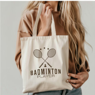 Badminton-Spieler mit Schlägern Minimalistisch Tragetasche