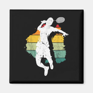 Badminton-Spieler Retro Badminton-Team Shuttle Spi Magnet