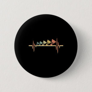 Badminton-Spieler Retro-Herzschlag - Badminton-Spo Button