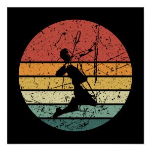 Badminton-Spieler Retro Vintage Poster