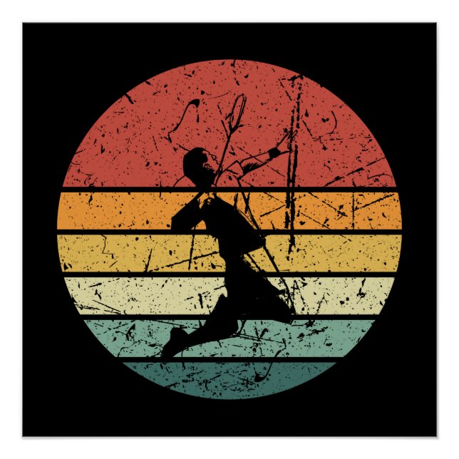 Badminton-Spieler Retro Vintage Poster (Vorderseite)