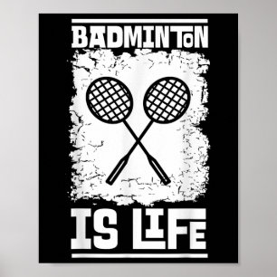 Badminton-Spieler - Schläger Shuttlecock Badminton Poster