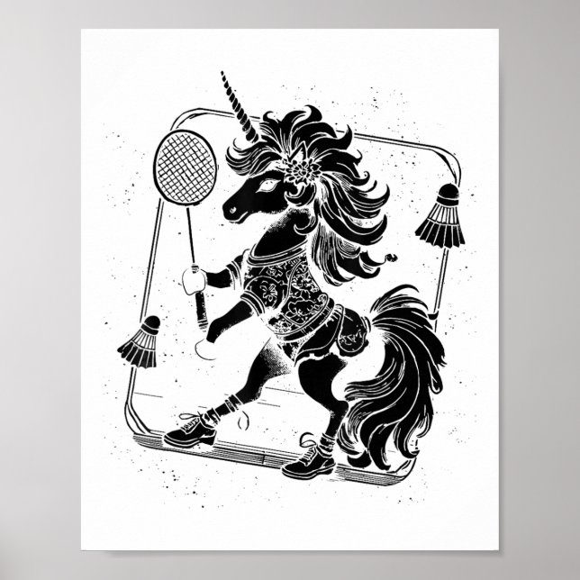 Badminton-Spieler-Shuttle  Poster (Vorne)