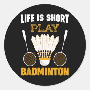 Badminton-Spieler Shuttlecock Badminton-Liebhaber Runder Aufkleber