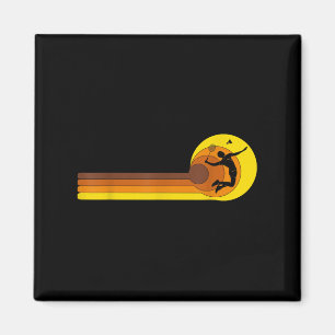 Badminton-Spieler Spiel Federball 70er Jahre Vinta Magnet