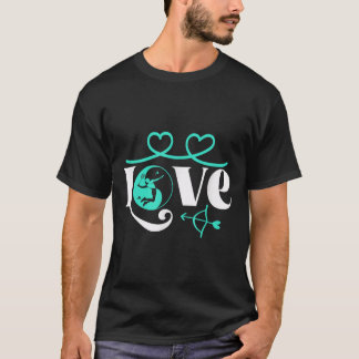 Badminton-Spieler-Spielhütte Yin-Yang-Liebe-Badmin T-Shirt