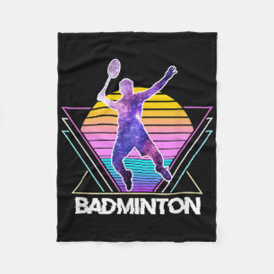 Badminton-Spieler Sport Retro Vintage Vaporwave 90 Fleecedecke