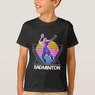 Badminton-Spieler Sport Retro Vintage Vaporwave 90 T-Shirt