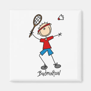 Badminton-Spieler-T-Shirts und Geschenke Magnet