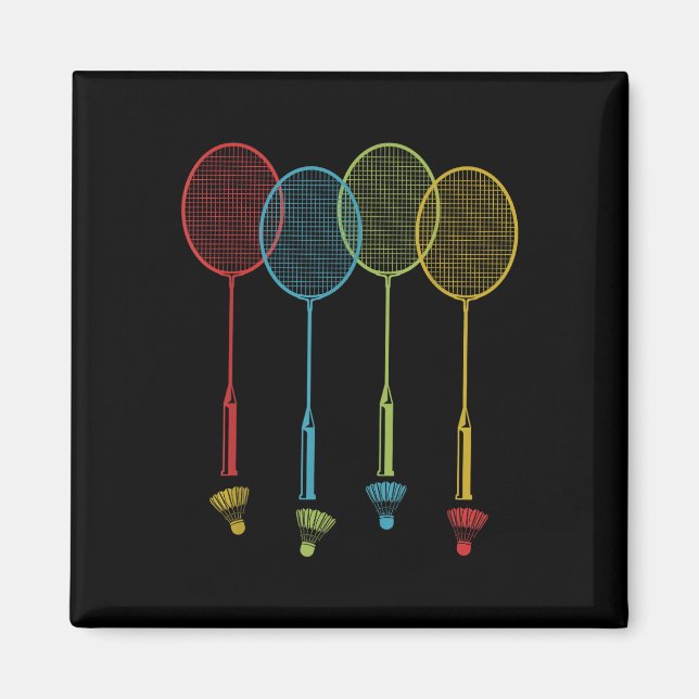 Badminton-Spieler-Team-Shuttle-Trainer-Match-Badmi Magnet (Vorne)