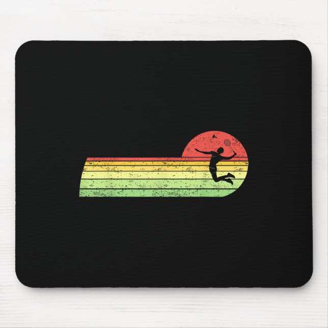 Badminton-Spieler Vintag Geburtstagshütte Badminto Mousepad (Vorne)