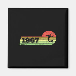 Badminton-Spieler Vintage 1967 Geburtstag Shuttle Magnet