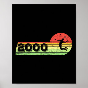 Badminton-Spieler Vintage 2000 Geburtstag Shuttle Poster