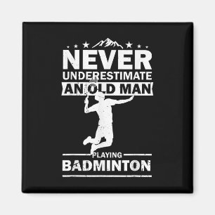 Badminton-Spielerin Damen Herren Federball Lustig  Magnet