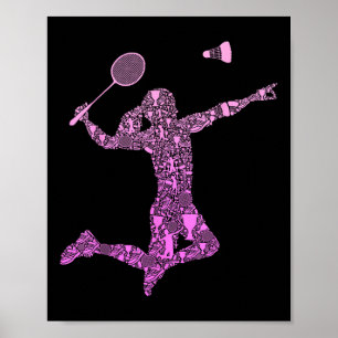 Badminton-Spielerin Shuttle Mädchen Frauen Poster