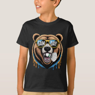 Badminton-Spieltag Bär Lustiger Badminton-Liebhabe T-Shirt