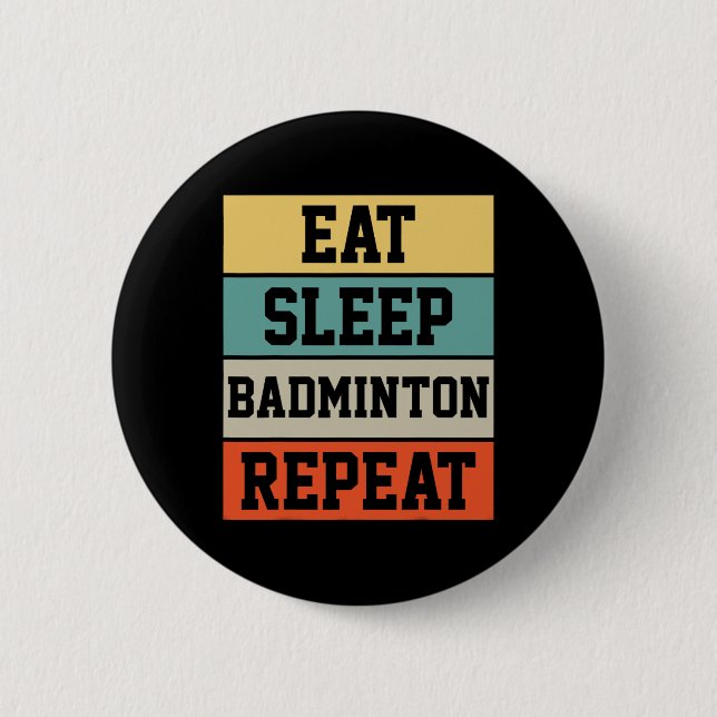 Badminton Sport Player Retro Funny Gift Button (Vorderseite)
