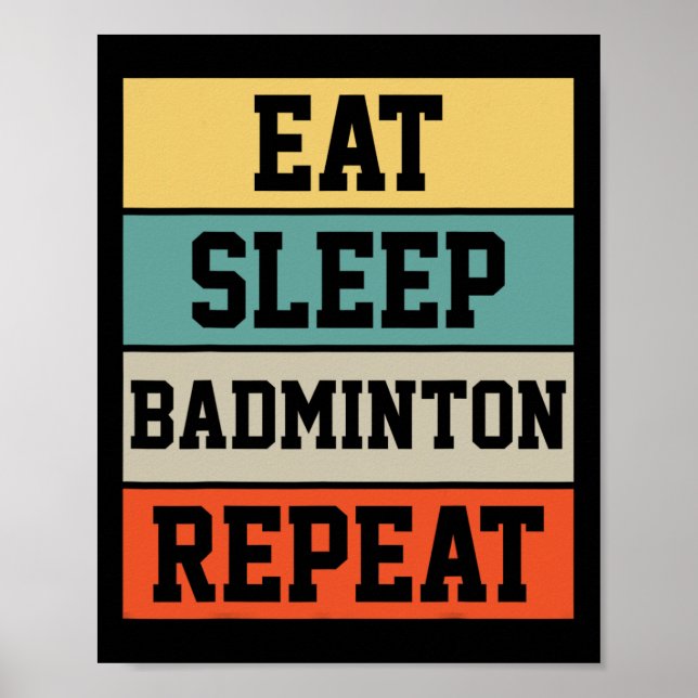 Badminton Sport Player Retro Funny Gift Poster (Vorne)