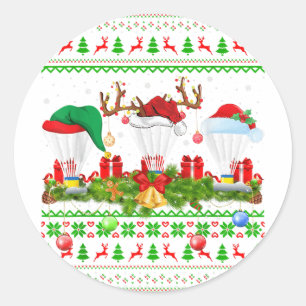 Badminton-Sportliebhaber Xmas Santa hässlicher Bad Runder Aufkleber