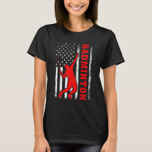 Badminton Sports American Flag Badminton 4. Ju T-Shirt