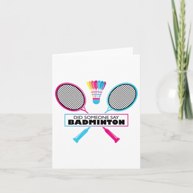 Badminton Sports Hobby Shuttle Retro Karte (Vorderseite)