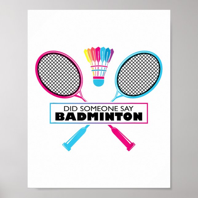 Badminton Sports Hobby Shuttle Retro Poster (Vorne)