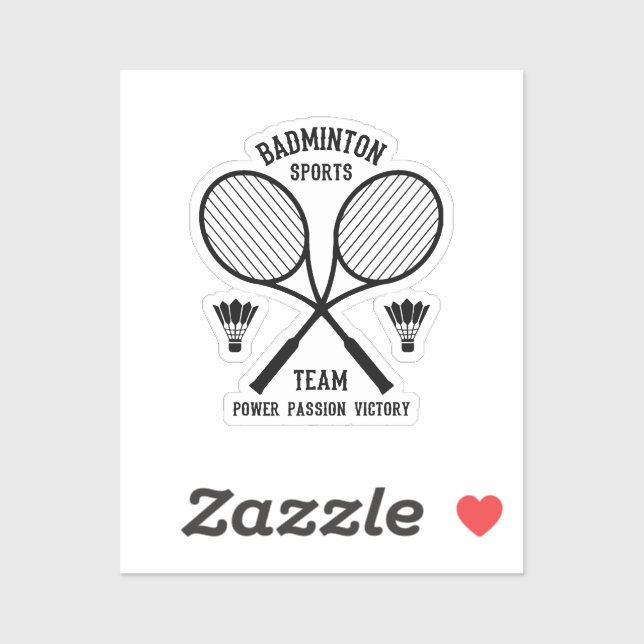 Badminton Sports Team Aufkleber (Blatt)