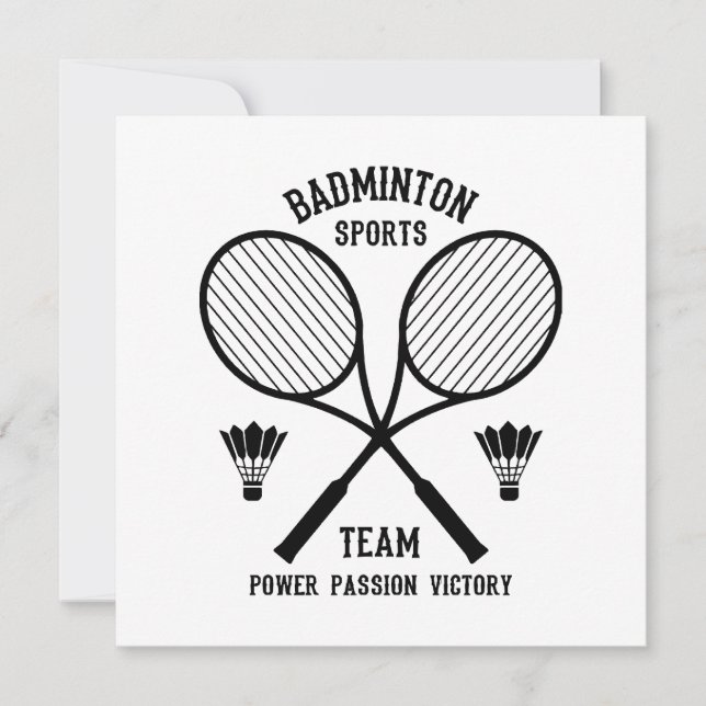 Badminton Sports Team Einladung (Vorderseite)