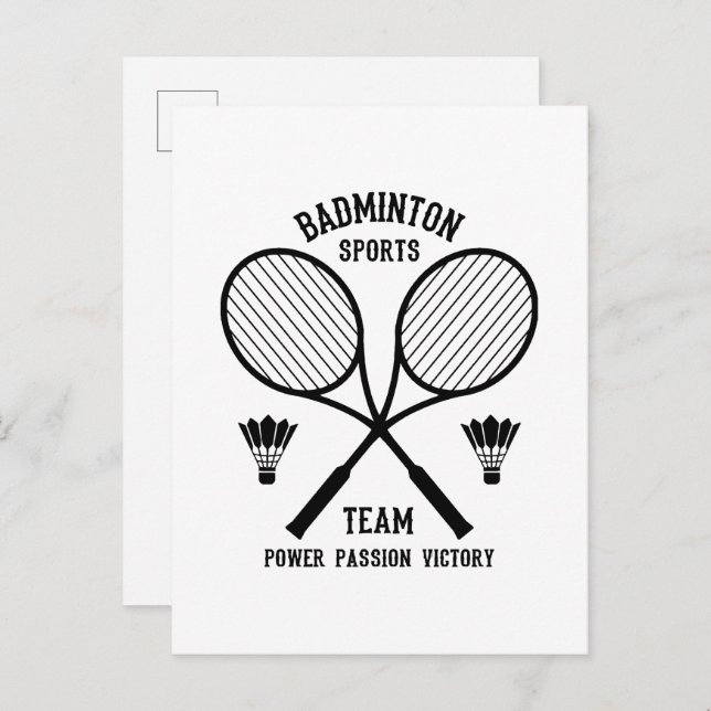 Badminton Sports Team Einladungspostkarte (Vorne/Hinten)
