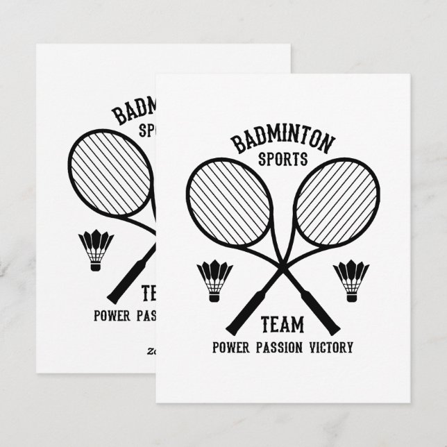 Badminton Sports Team Feiertagskarte (Vorne/Hinten)