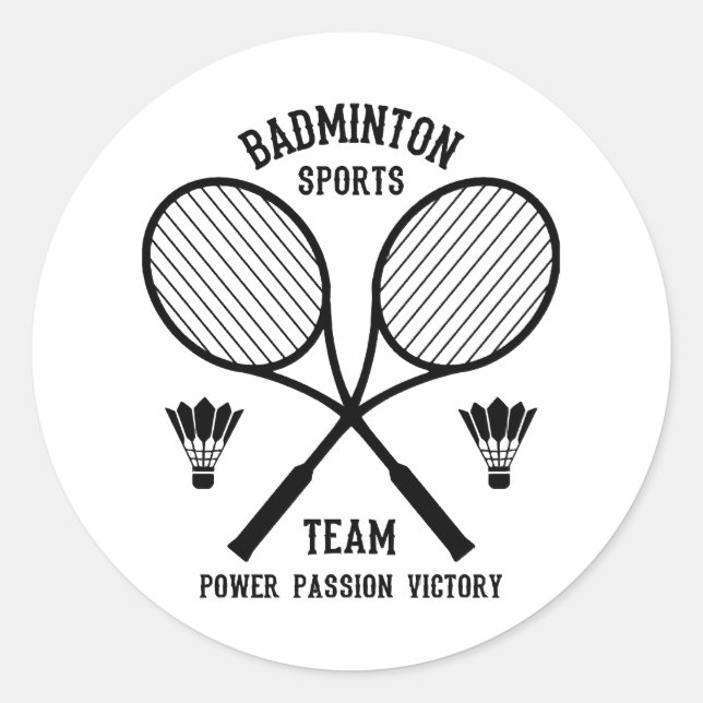 Badminton Sports Team Runder Aufkleber (Vorderseite)