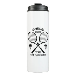 Badminton Sports Team Thermosbecher