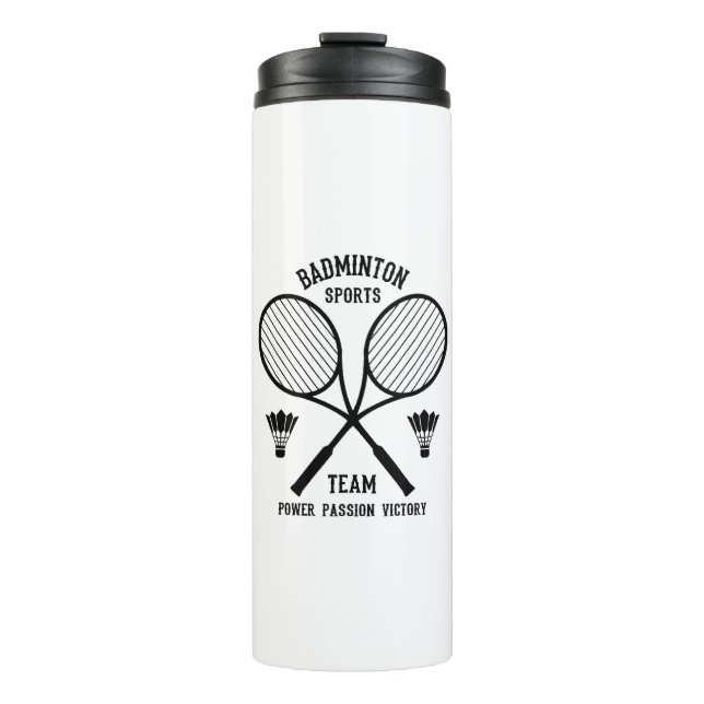 Badminton Sports Team Thermosbecher (Vorderseite)