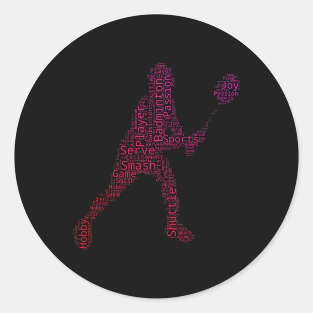 Badminton Squash Badminton Spieler Shuttle  Runder Aufkleber (Vorderseite)