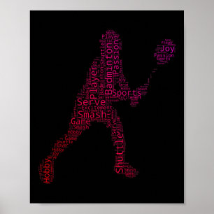 Badminton Squash Badminton Spieler Shuttlecock  Poster
