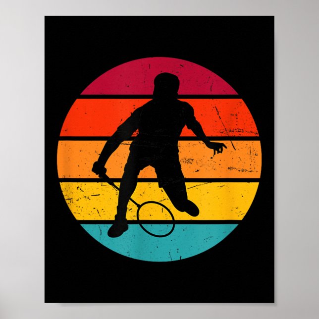 Badminton Squash Shuttle Damen Badminton Spielerin Poster (Vorne)