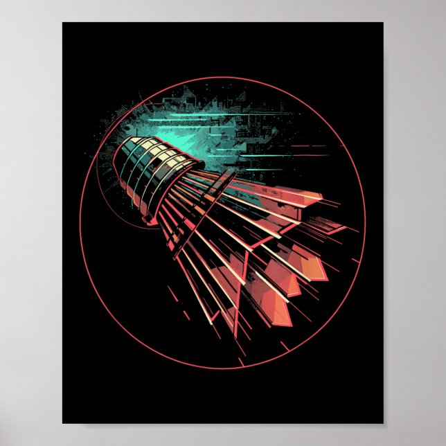 Badminton-Steampunk-Shuttle-Spieler  Poster (Vorne)