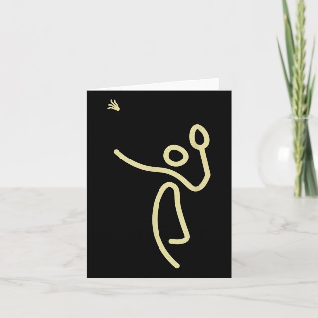 Badminton Stick Man - Shuttle Gift Idea Karte (Vorderseite)