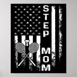 Badminton Stiefmutter Amerikanische Flagge Vintage Poster