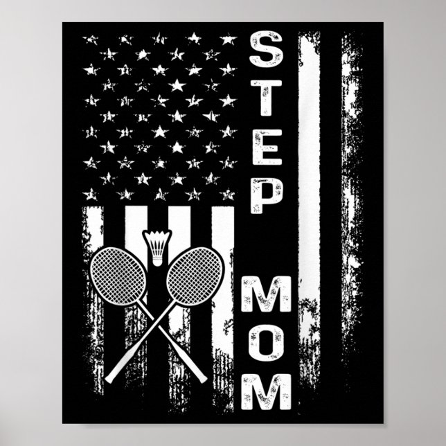 Badminton Stiefmutter Amerikanische Flagge Vintage Poster (Vorne)