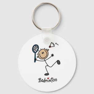 Badminton-Strichmännchen Schlüsselanhänger
