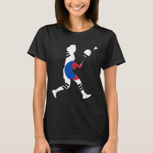 Badminton südkoreanische Flagge Schläger Federball T-Shirt