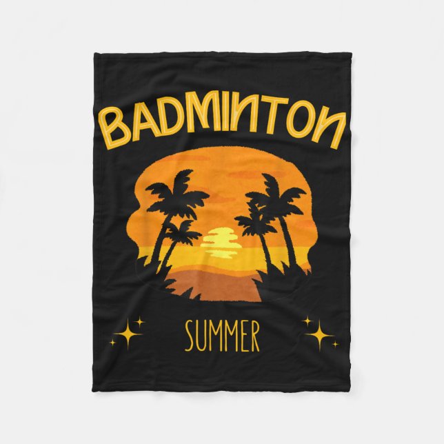 Badminton Summer Racket Shuttle Outdoor Game Fleecedecke (Vorderseite)