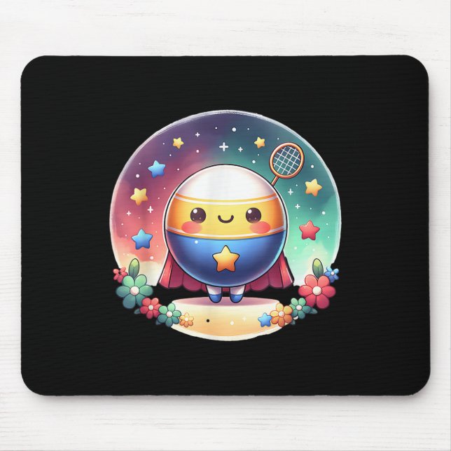 Badminton Superheld Super Held Badminton  Mousepad (Vorne)
