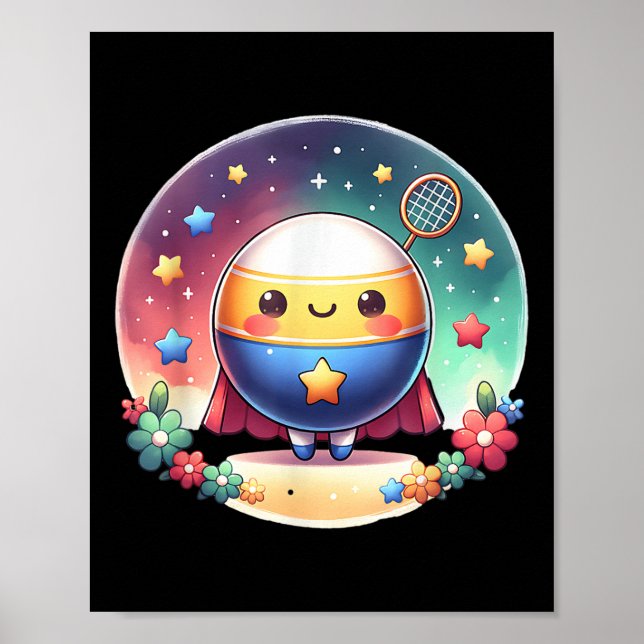 Badminton-Superheld Super-Held Badminton  Poster (Vorne)