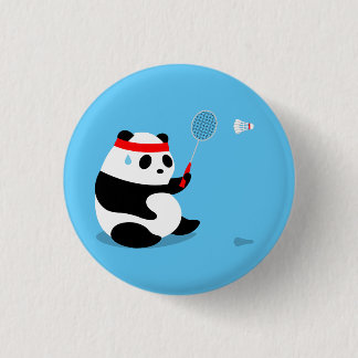 Badminton Sweaty Panda Button / Button / Abzeichen
